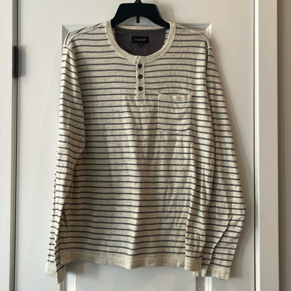 LUCKY BRAND Stripe Pocket Sweater